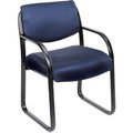 Boss Office Products Boss Reception Guest Chair with Arms - Fabric - Blue B9521-BE